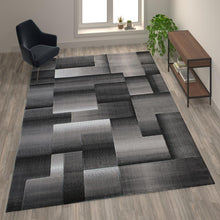 Load image into Gallery viewer, 8' x 10' Gray Color Blocked Area Rug - Olefin Rug
