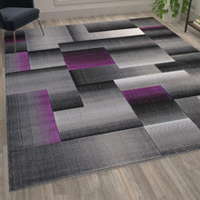 Load image into Gallery viewer, 8' x 10' Purple Color Blocked Area Rug - Olefin Rug
