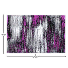 Load image into Gallery viewer, 2' x 3' Purple Abstract Scraped Area Rug - Olefin Rug
