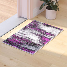 Load image into Gallery viewer, 2' x 3' Purple Abstract Scraped Area Rug - Olefin Rug
