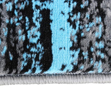Load image into Gallery viewer, 2' x 7' Blue Abstract Area Rug - Olefin Rug
