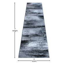Load image into Gallery viewer, 2' x 7' Gray Abstract Area Rug - Olefin Rug
