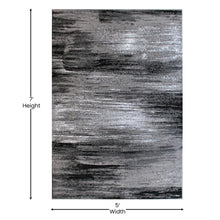 Load image into Gallery viewer, 5' x 7' Gray Scraped Design Area Rug - Olefin Rug with Jute Backing
