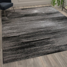 Load image into Gallery viewer, 8' x 10' Gray Scraped Design Area Rug - Olefin Rug with Jute Backing
