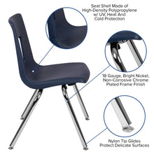 Load image into Gallery viewer, Advantage Navy Student Stack School Chair - 16-inch

