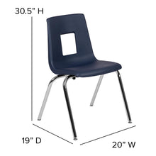 Load image into Gallery viewer, Advantage Navy Student Stack School Chair - 18-inch
