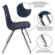 Load image into Gallery viewer, Advantage Navy Student Stack School Chair - 18-inch
