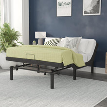Load image into Gallery viewer, Adjustable Upholstered Bed Base &amp; Independent Head/Foot Incline-Queen - Black

