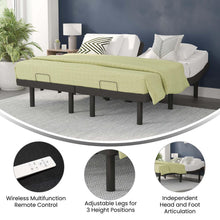 Load image into Gallery viewer, Adjustable Upholstered Bed Base-Split King - Black
