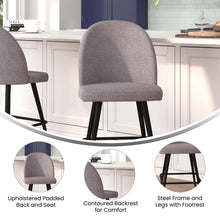 Load image into Gallery viewer, Set of 2 High Back Armless 26" Counter Stools Gray Faux Linen-Set of 2
