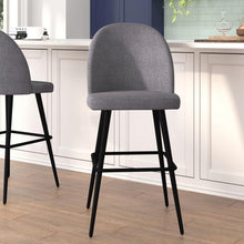 Load image into Gallery viewer, 30" High Back Armless Barstools, Gray Faux Linen-Set of 2

