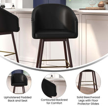 Load image into Gallery viewer, 30" Mid-Back Barstoo, Black with Muted Bronze Accents

