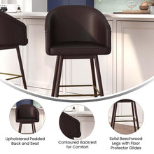 Load image into Gallery viewer, 30" Mid-Back Barstoo, Brown with Muted Bronze Accents
