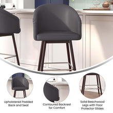 Load image into Gallery viewer, 30" Mid-Back Barstoo, Gray LeatherSoft/Silver Accents

