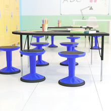 Load image into Gallery viewer, Adjustable Height Kids Active Stool with Bottom in Blue, 14" - 18" Seat Height
