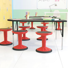 Load image into Gallery viewer, Adjustable Height Kids Active Stool with Bottom in Red, 14" - 18" Seat Height
