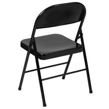 Load image into Gallery viewer, HERCULES Series Double Braced Black Metal Folding Chair

