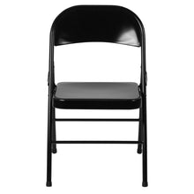 Load image into Gallery viewer, HERCULES Series Double Braced Black Metal Folding Chair
