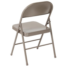 Load image into Gallery viewer, HERCULES Series Double Braced Gray Metal Folding Chair
