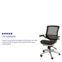 Load image into Gallery viewer, Mid-Back Black Mesh Executive Swivel Office Chair with Graphite Silver Frame
