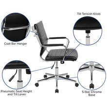 Load image into Gallery viewer, 5 Piece Rustic Gray Conference Table Set with 4 Black Ribbed Executive Chairs
