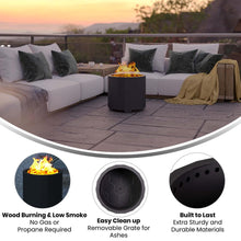 Load image into Gallery viewer, 19.5 inch Smokeless Outdoor Firepit, Natural Wood, Black
