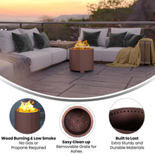 Load image into Gallery viewer, 19.5 inch Smokeless Outdoor Firepit, Natural Wood, Bronze
