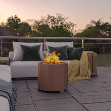 Load image into Gallery viewer, 19.5 inch Smokeless Outdoor Firepit, Natural Wood, Bronze

