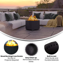 Load image into Gallery viewer, 27 inch Smokeless Outdoor Firepit, Natural Wood, Black
