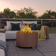 Load image into Gallery viewer, 27 inch Smokeless Outdoor Firepit, Natural Wood, Bronze

