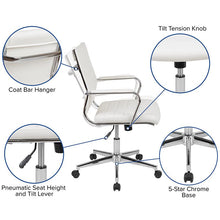 Load image into Gallery viewer, White Adjustable Computer Desk, Office Chair and Mobile Filing Cabinet
