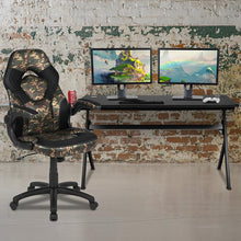 Load image into Gallery viewer, Gaming Desk and Camouflage/Black Racing Chair Set
