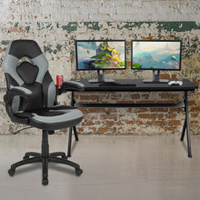 Load image into Gallery viewer, Gaming Desk and Gray/Black Racing Chair Set
