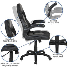 Load image into Gallery viewer, Red Gaming Desk and Black Racing Chair Set with Cup Holder and Headphone Hook
