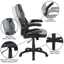 Load image into Gallery viewer, Red Gaming Desk and Gray/Black Racing Chair Set
