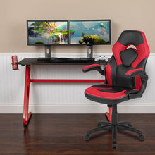 Load image into Gallery viewer, Red Gaming Desk and Red/Black Racing Chair Set
