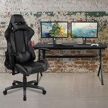 Load image into Gallery viewer, Gaming Desk and Gray/Black Reclining Gaming Chair Set
