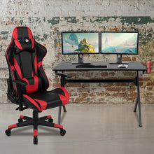 Load image into Gallery viewer, Black Gaming Desk and Red/Black Reclining Gaming Chair Set
