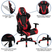 Load image into Gallery viewer, Red Gaming Desk and Red/Black Reclining Gaming Chair Set
