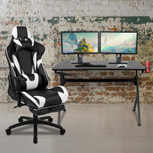 Load image into Gallery viewer, Black Gaming Desk and Black Footrest Reclining Gaming Chair Set
