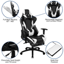 Load image into Gallery viewer, Red Gaming Desk and Black Footrest Reclining Gaming Chair Set
