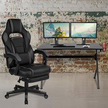 Load image into Gallery viewer, Black Gaming Desk/Headphone Hook/2 Wire Management Holes, Black Gaming Chair
