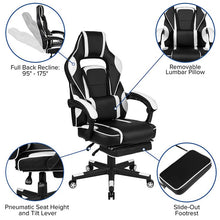 Load image into Gallery viewer, Red Gaming Desk/Headphone Hook &amp; White Reclining Back/Arms Gaming Chair
