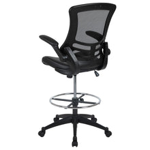 Load image into Gallery viewer, Mid-Back Black Mesh Ergonomic Drafting Chair with LeatherSoft Seat
