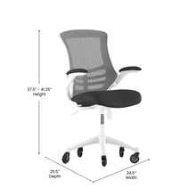 Load image into Gallery viewer, Mid-Back Black Mesh Swivel Task Office Chair with White Frame
