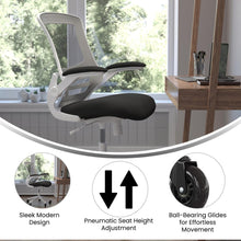 Load image into Gallery viewer, Mid-Back Black Mesh Swivel Task Office Chair with White Frame

