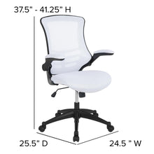Load image into Gallery viewer, Mid-Back White Mesh Swivel Ergonomic Task Office Chair with Flip-Up Arms
