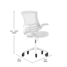 Load image into Gallery viewer, Mid-Back Light Gray Mesh Swivel Task Office Chair with White Frame
