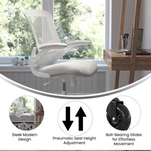 Load image into Gallery viewer, Mid-Back Light Gray Mesh Swivel Task Office Chair with White Frame
