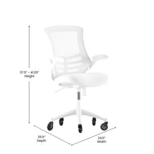 Load image into Gallery viewer, Mid-Back White Mesh Swivel Task Office Chair with White Frame
